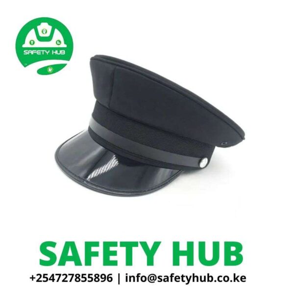 Black Cotton Security Guard Cap