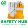 Safety leather gloves with a double coated palm