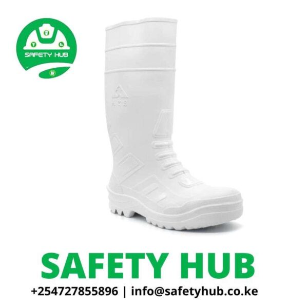 White ace steel toe gumboots