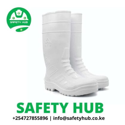 White ace steel toe gumboots