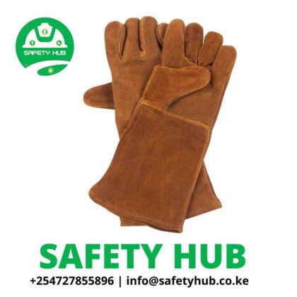 Brown cow split leather glove